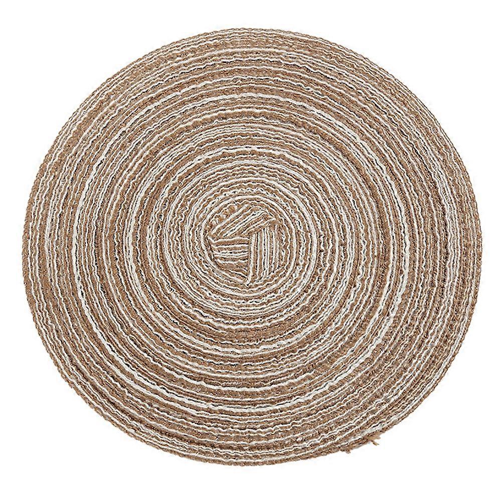 Concise Round Linen Braided Cup Coaster Heat Insulated Bowl Plate Place Mat KAESI