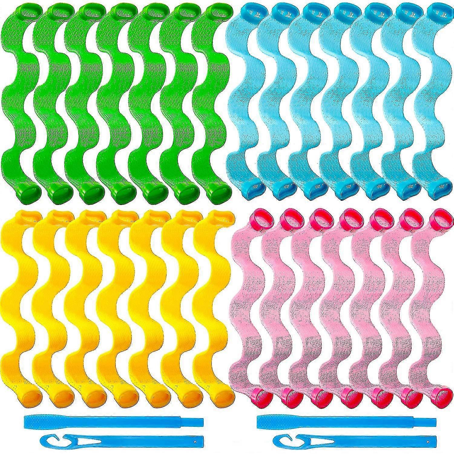 24pcs Hair Curlers Spiral Curls No Heat Wave Styling Kit