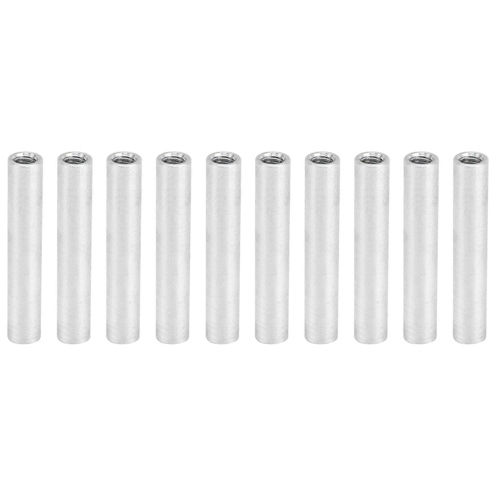 10Pcs Round Standoff Aluminum Alloy Female Thread Interval Connecting Column Kit M4x0.7mmLong 40mm