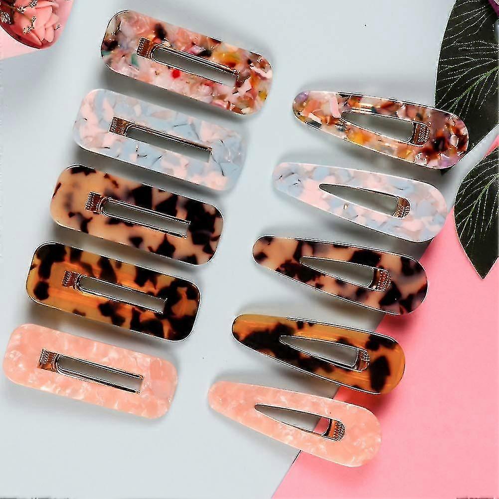 10 Pcs Acrylic Barrette Hair Clips 6.9*2.3 Cm