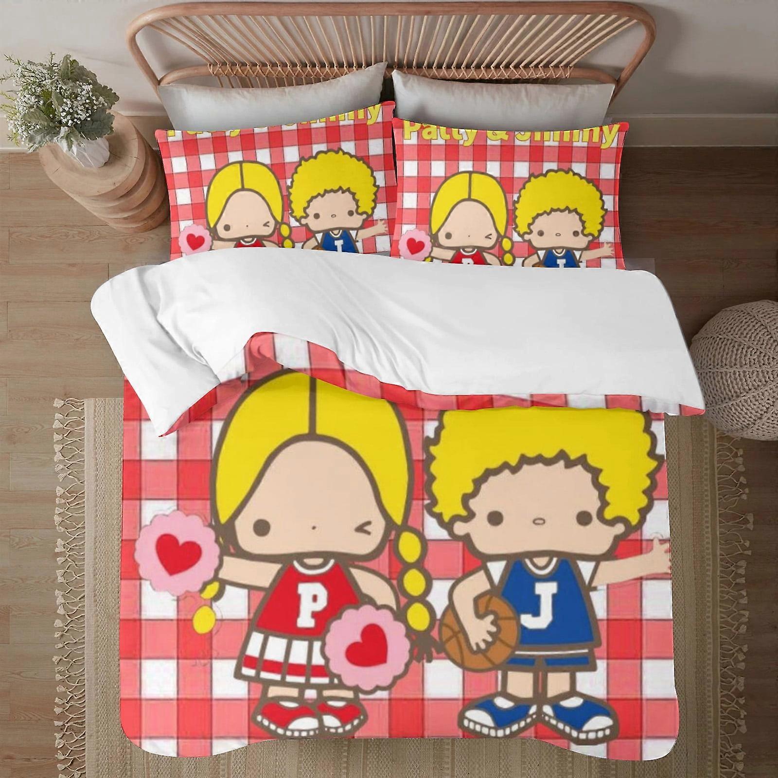 v6089 Lakan Sängkläder Patty & Jimmy 3-delat sängkläder1 påslakan +2 örngott för barn pojkar flickor vuxen tecknad film varm söt mode semester pr