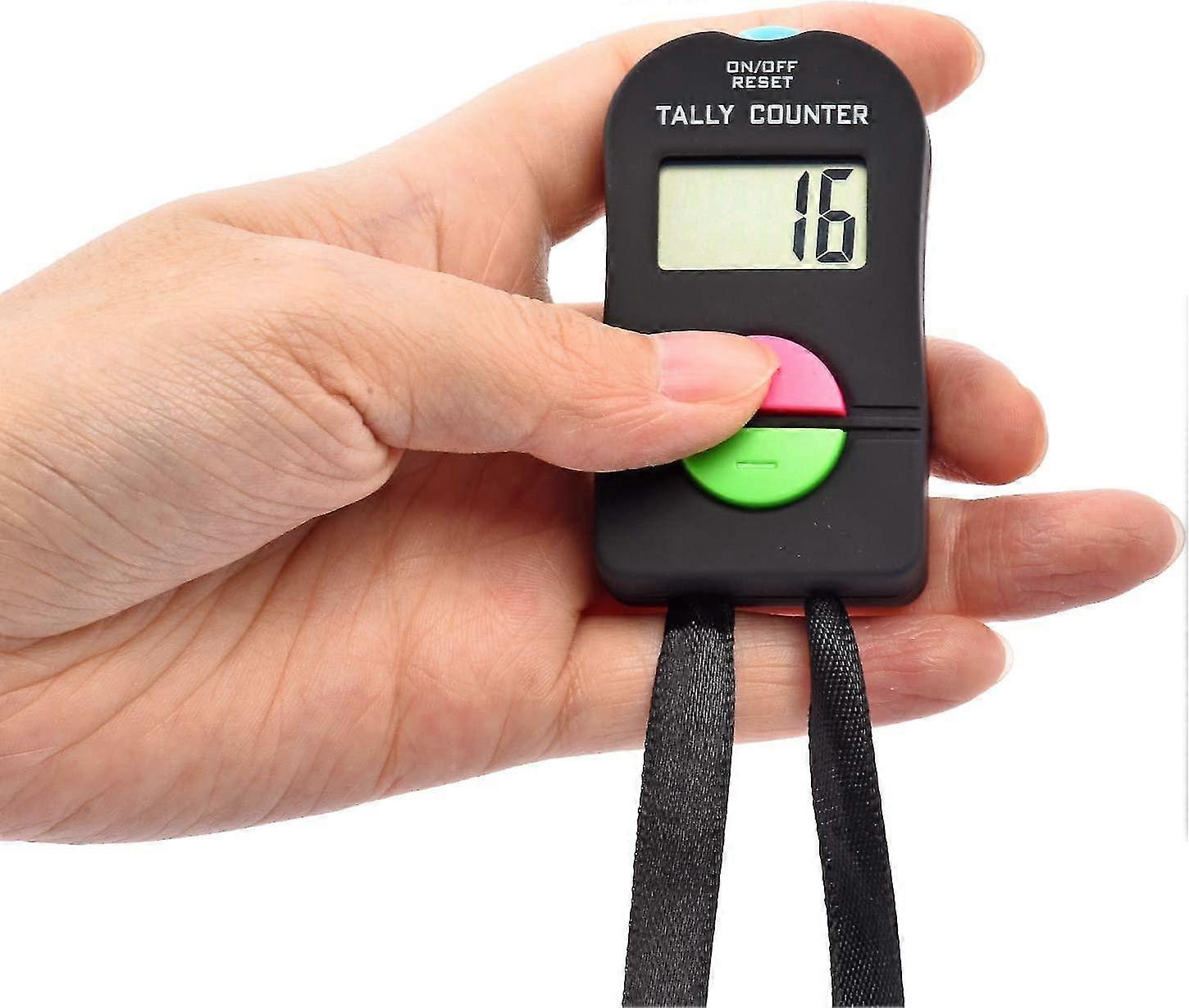 Contatore di conteggio elettronico / Clicker digitale portatile con cordino, 4 cifre, Disc Golf / campo da baseball / bus Driver / pesce / uncinetto Conteggio delle file (1 confezione)
