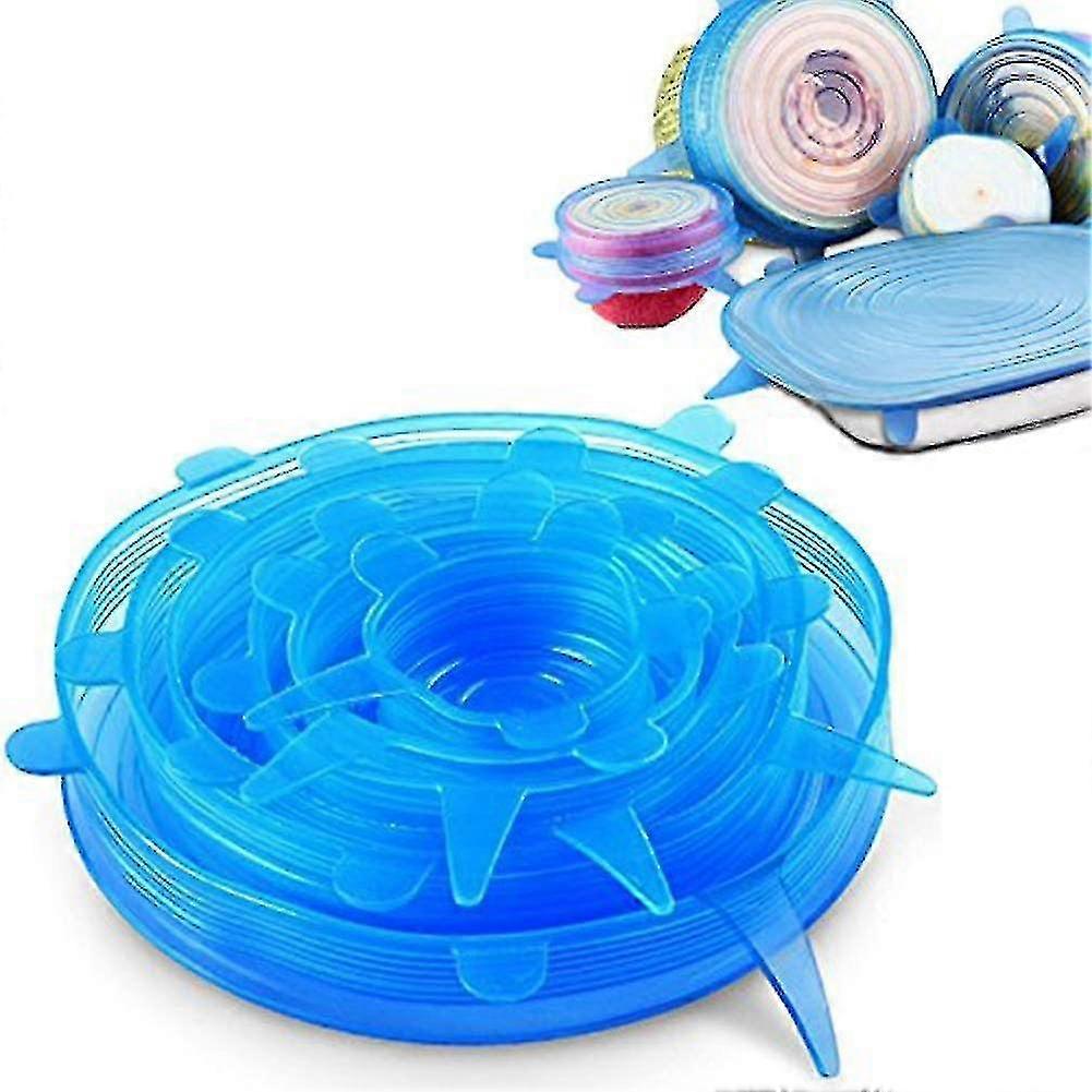 6 Pieces Silicone Lids Stretchable Food Storage Lids Different Sizes Gift