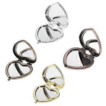 6x Bonito Moldura De Metal Compacto Dobrável Espelho Maquiagem Espelho Inacabado Para Mulheres - Dourado
