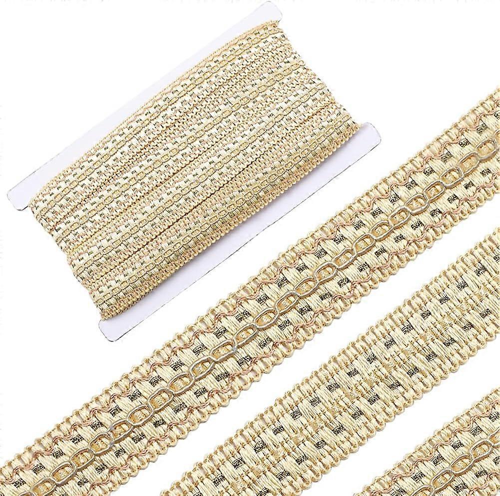 13 Yards Gimp Braid Trim 2.6cm Wide Polyester Woven Upholstery Basic Trim Decorative Fabric Fringe Lace Ribbon for Sewing Crafting Costume DIY Jewelry