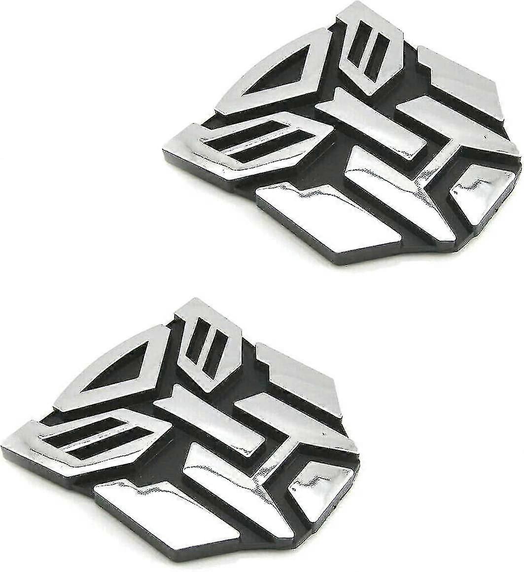 För bil Autobot Klistermärke Par Chrome Finish Pvc Auto Emblem Transformers Autobot Biltillbehör