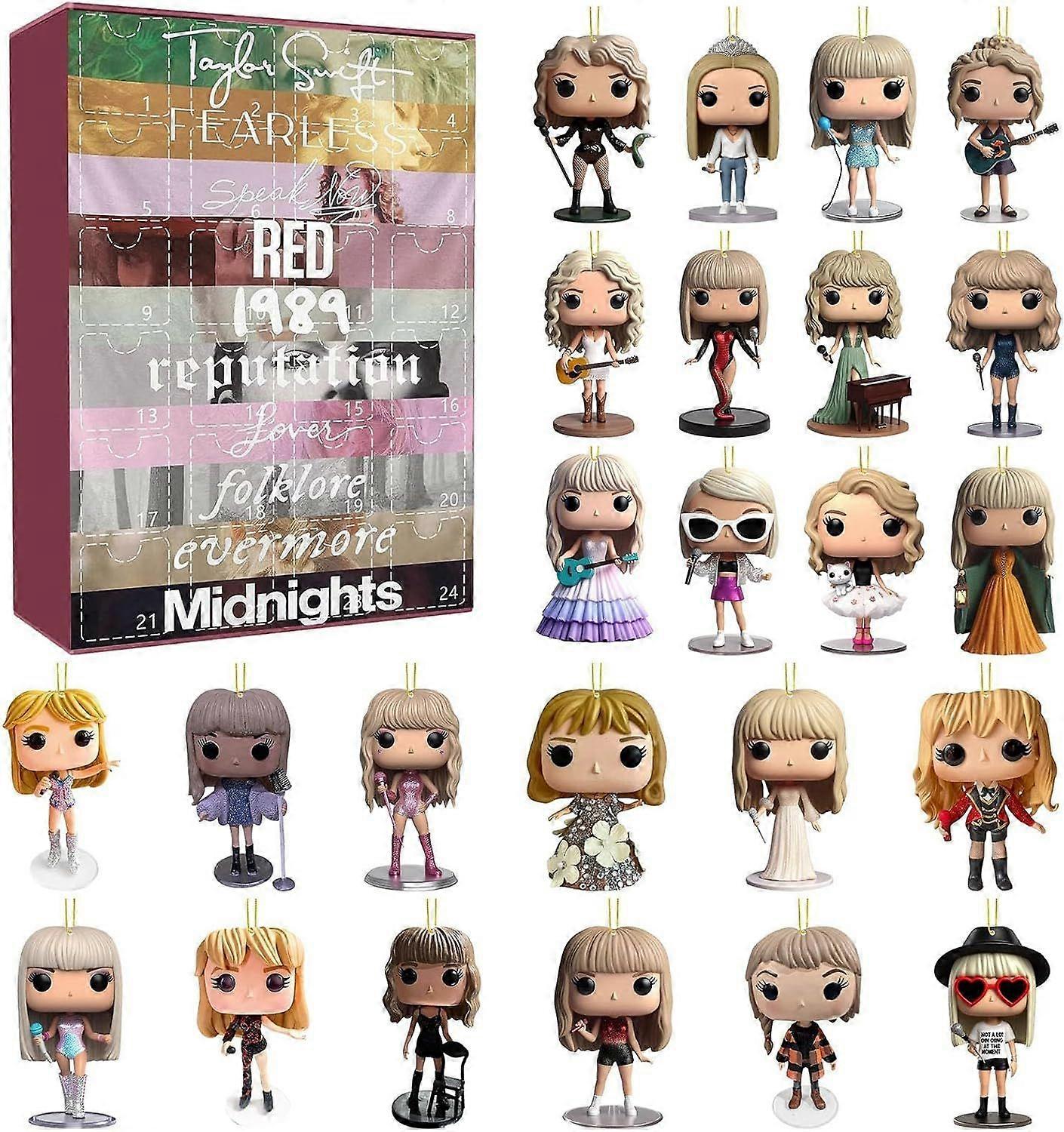 テイラーギフトシック2024アドベントカレンダーギフト、24日間のクリスマスカウントダウンカレンダーアクリルデコレーションギフトファン向け-CDQ