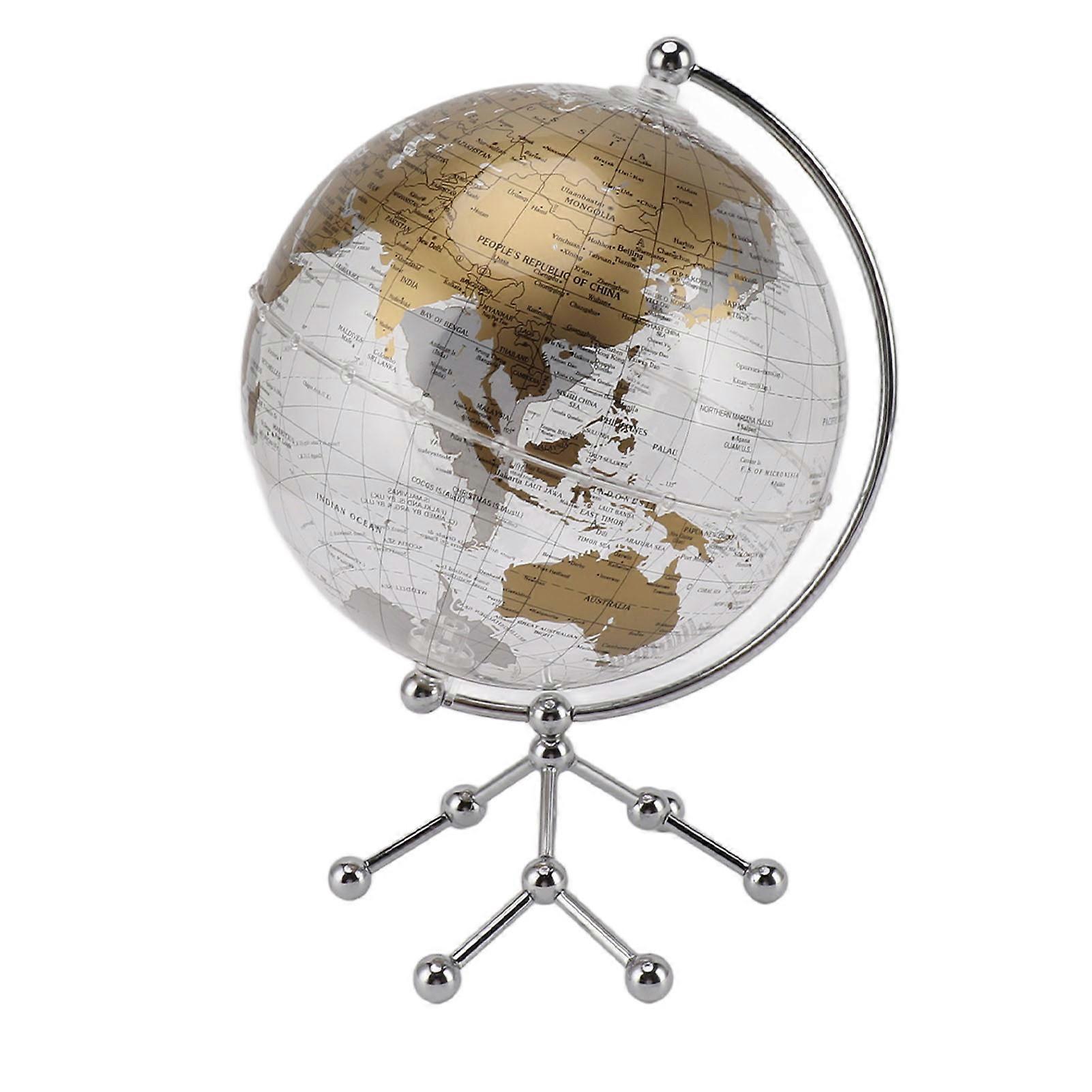 Illuminated Earth Globe Rotating World Globe With String Light For Home Decoration