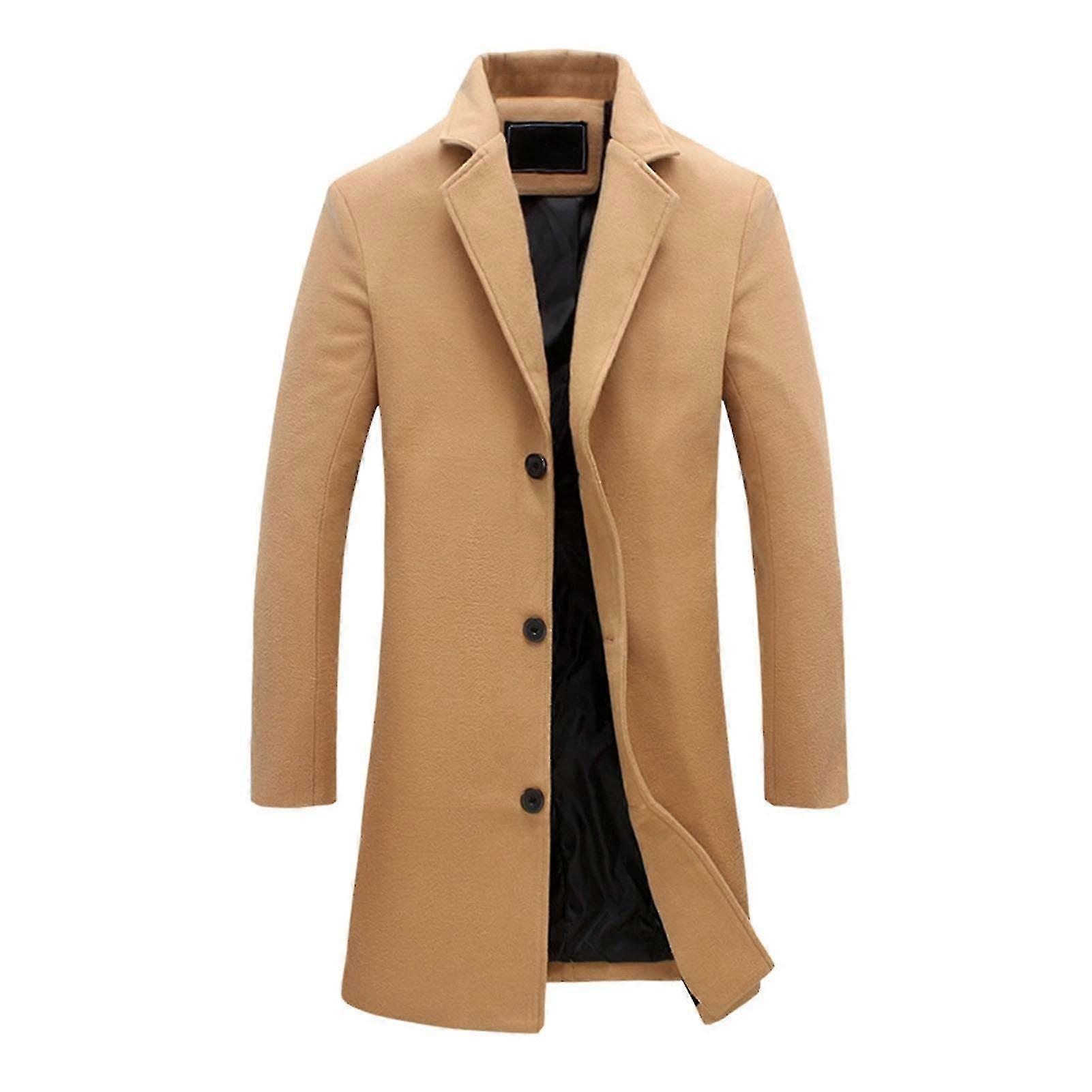 Men Jacket Easy Match Polyester Single Breasted Men Overcoat