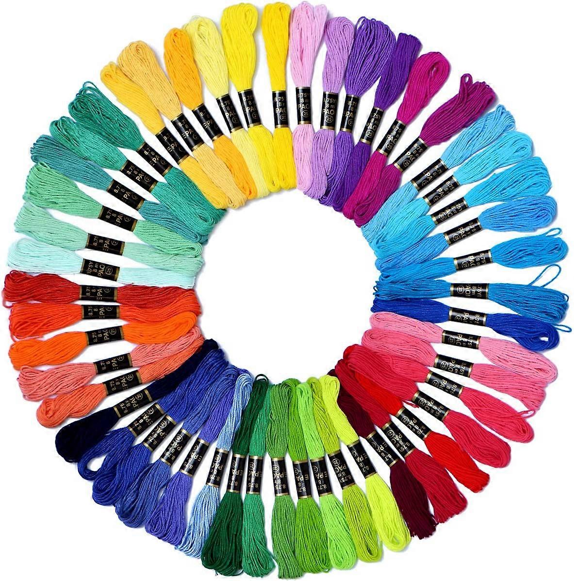Embroidery Floss Rainbow Color 50 Skeins Per Pack Cross Stitch Threads Friendship Bracelets Floss Crafts Floss