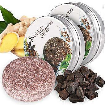2PCS Hair Darkening Shampoo Bar, 55G Shouwu Hair Darkening Organic