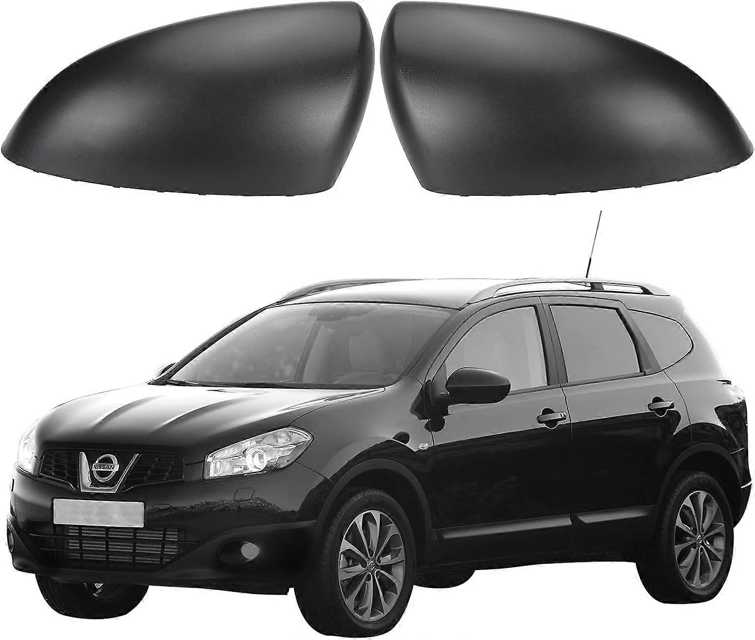 Remplacement pour Nissan Qashqai 2007-2014 Noir Texturé Paire De Coques De Rétroviseurs Gauche & Droite