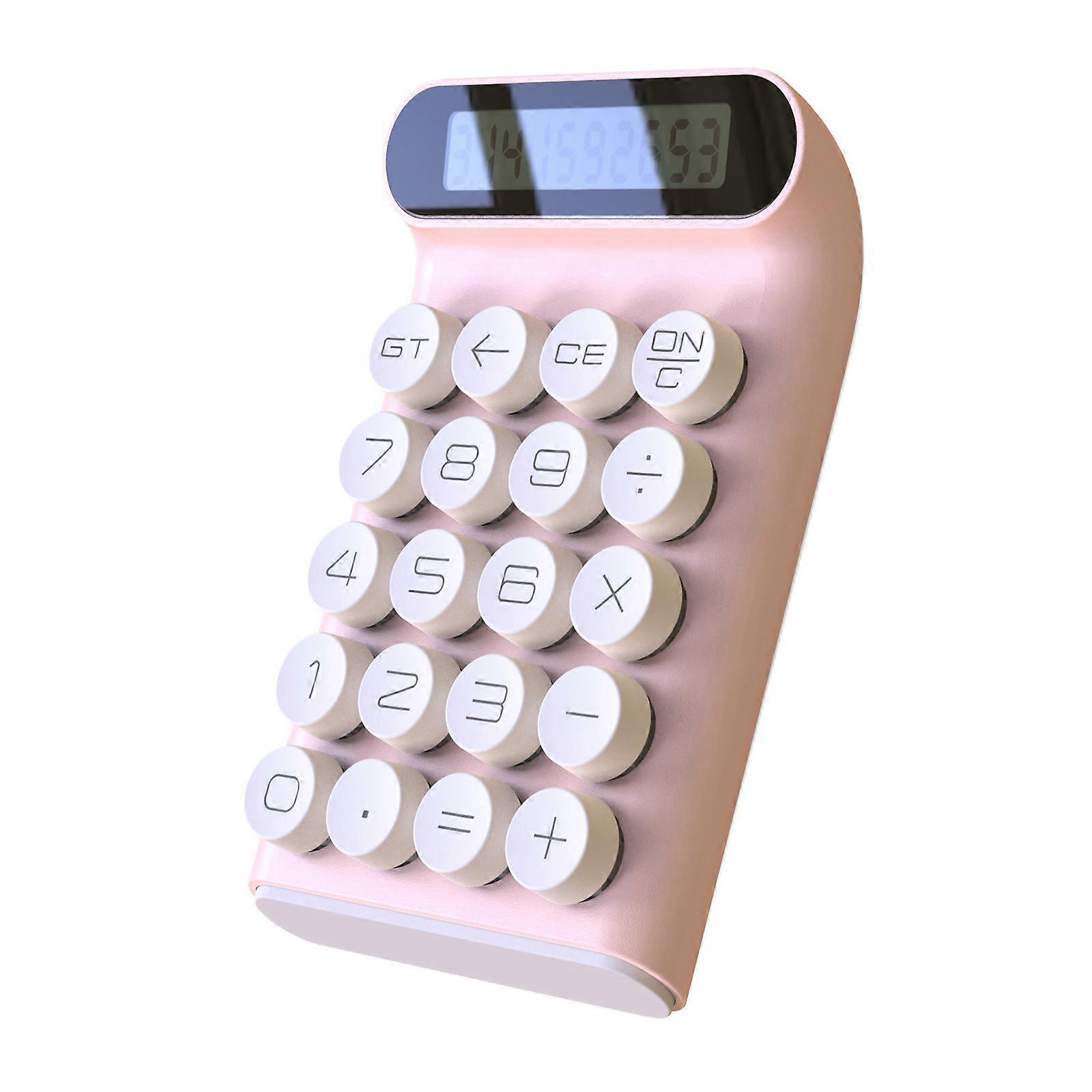 (pink) with mechanical switch, portable for daily and basic office, large 10-digit LCD display