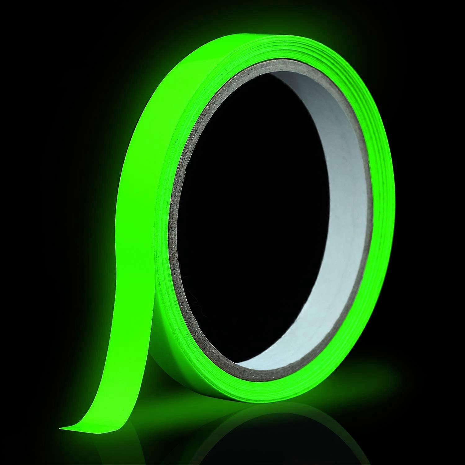 Glow in The Dark Tape - Green Fluorescent Spike Sticker - Continuous Luminous Tapes for Easter Theater Stage Party Wall Step - Emergency Exit 8-10 Hou