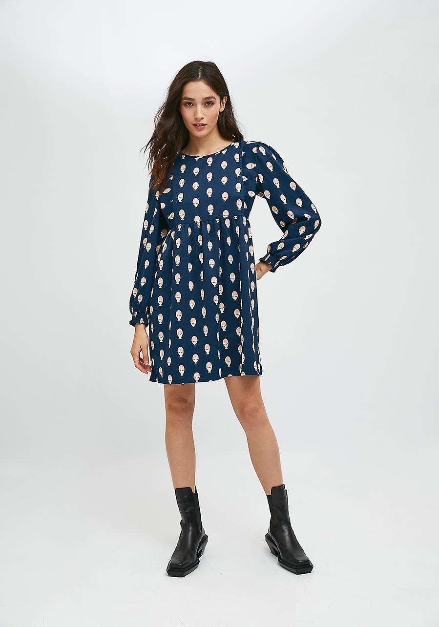 Abito babydoll corto con stampa uovo sodo di Compania Fantastica