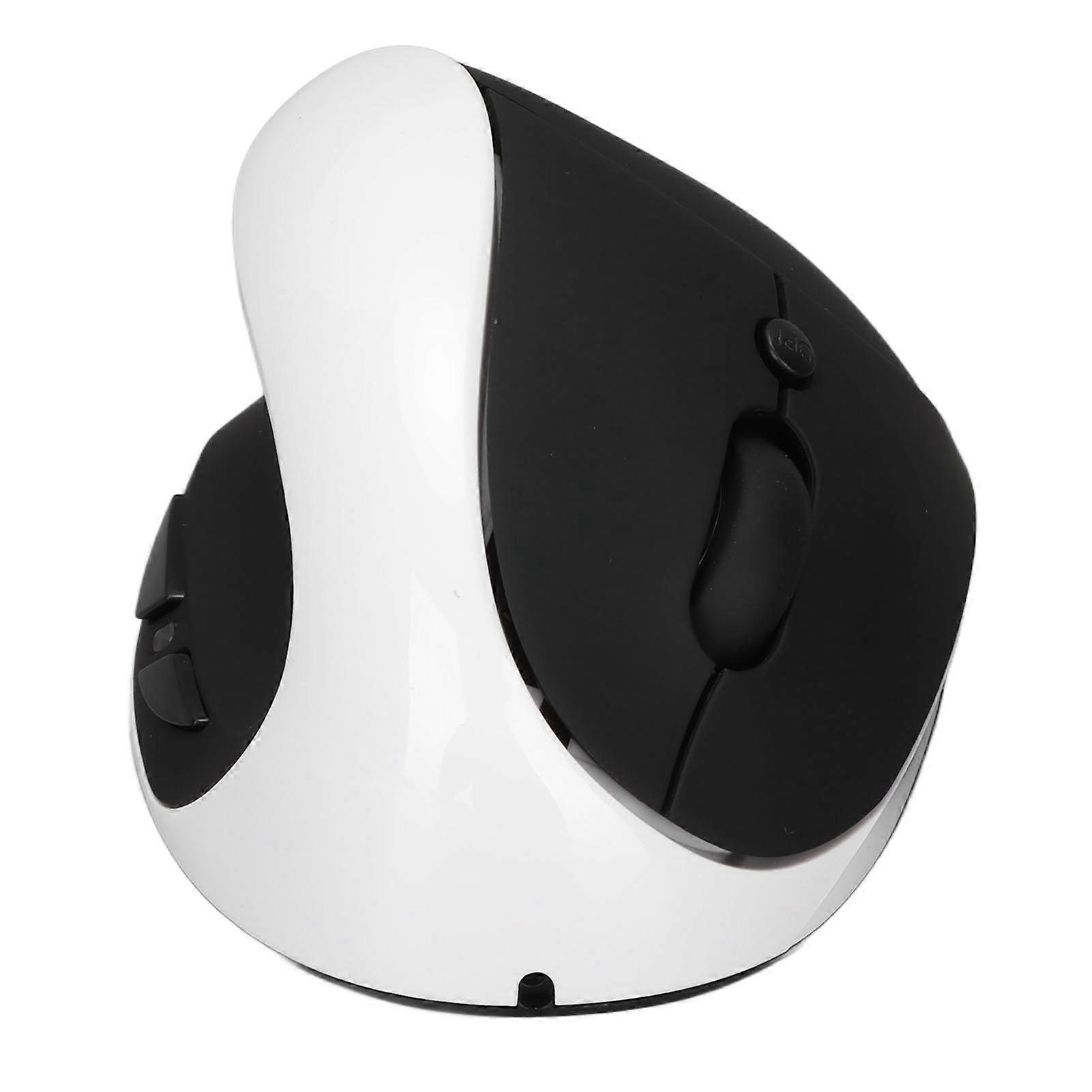 Left Hand Vertical Mouse Wireless Ergonomic Rechargeable Adjustable DPI for PC Black White