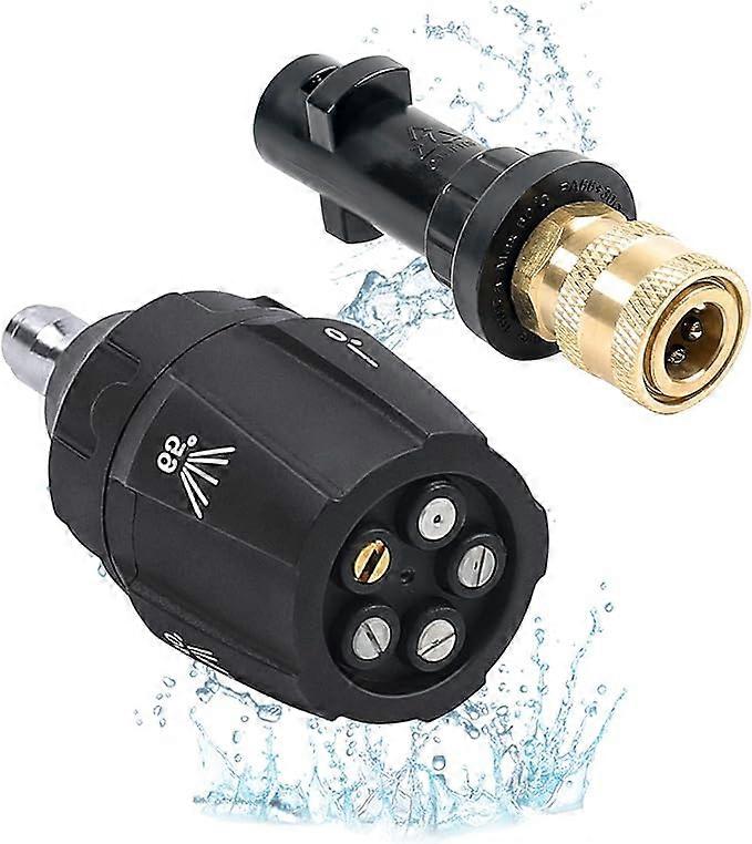 1/4'' Quick Connect Fitting and 5-in-1 Power Washer Nozzles Multiple Angles, for Karcher K2 K3 K4 K5 K6 K7, pressure washer gun adapter, brass pressur