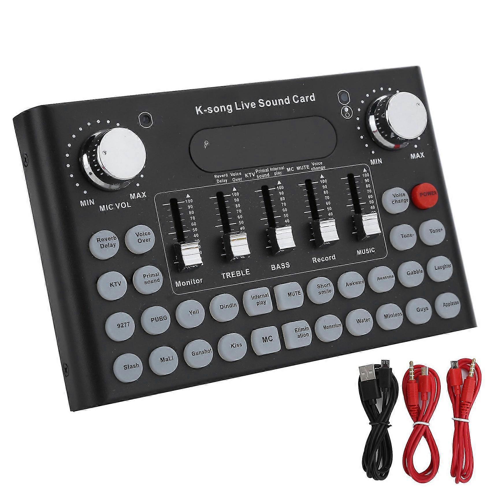 F007 Sound Card Microphone Sound Card Mixing Console Live Broadcast Singing Equipment Phone Compute