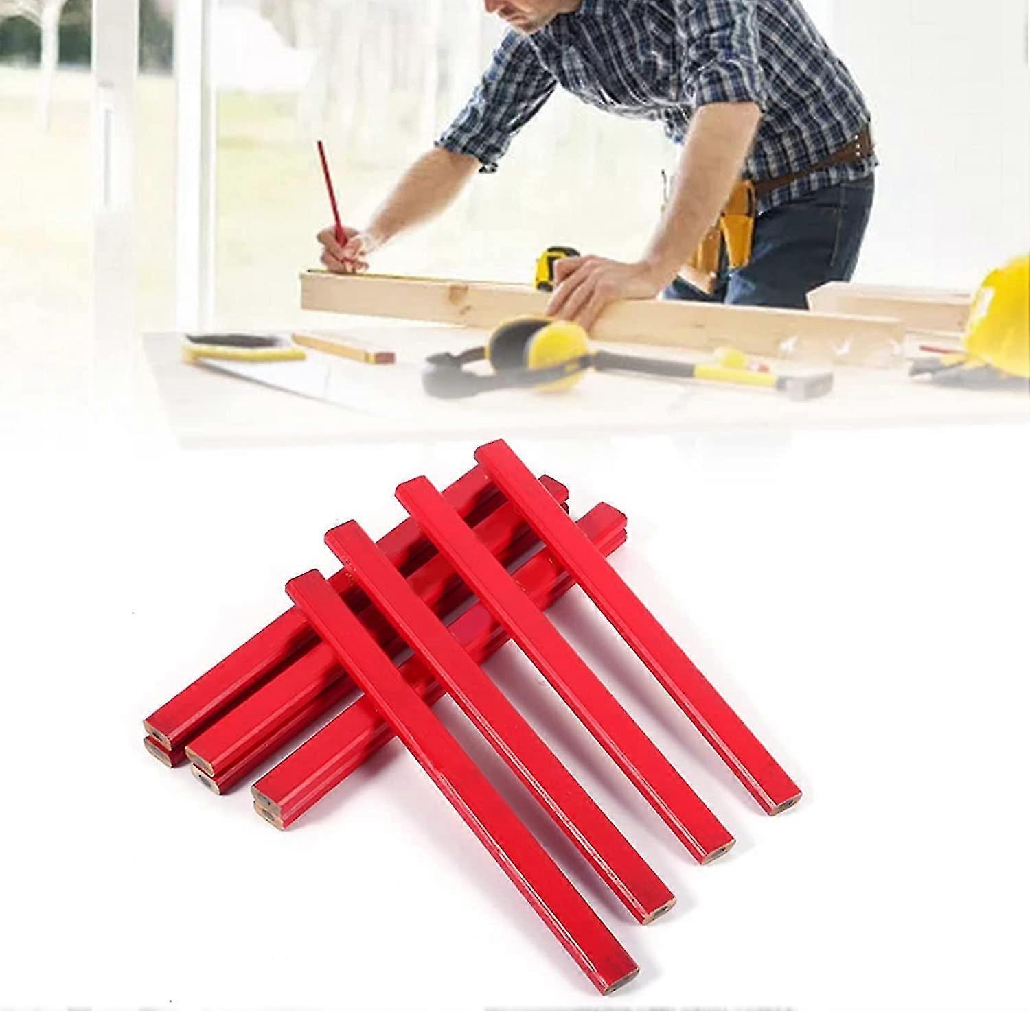 10Pcspack 175Mm Pencil Hard Lead Carpenter Octagon Pencil Hard Black For Woodwork Builder Measuring Tool Set