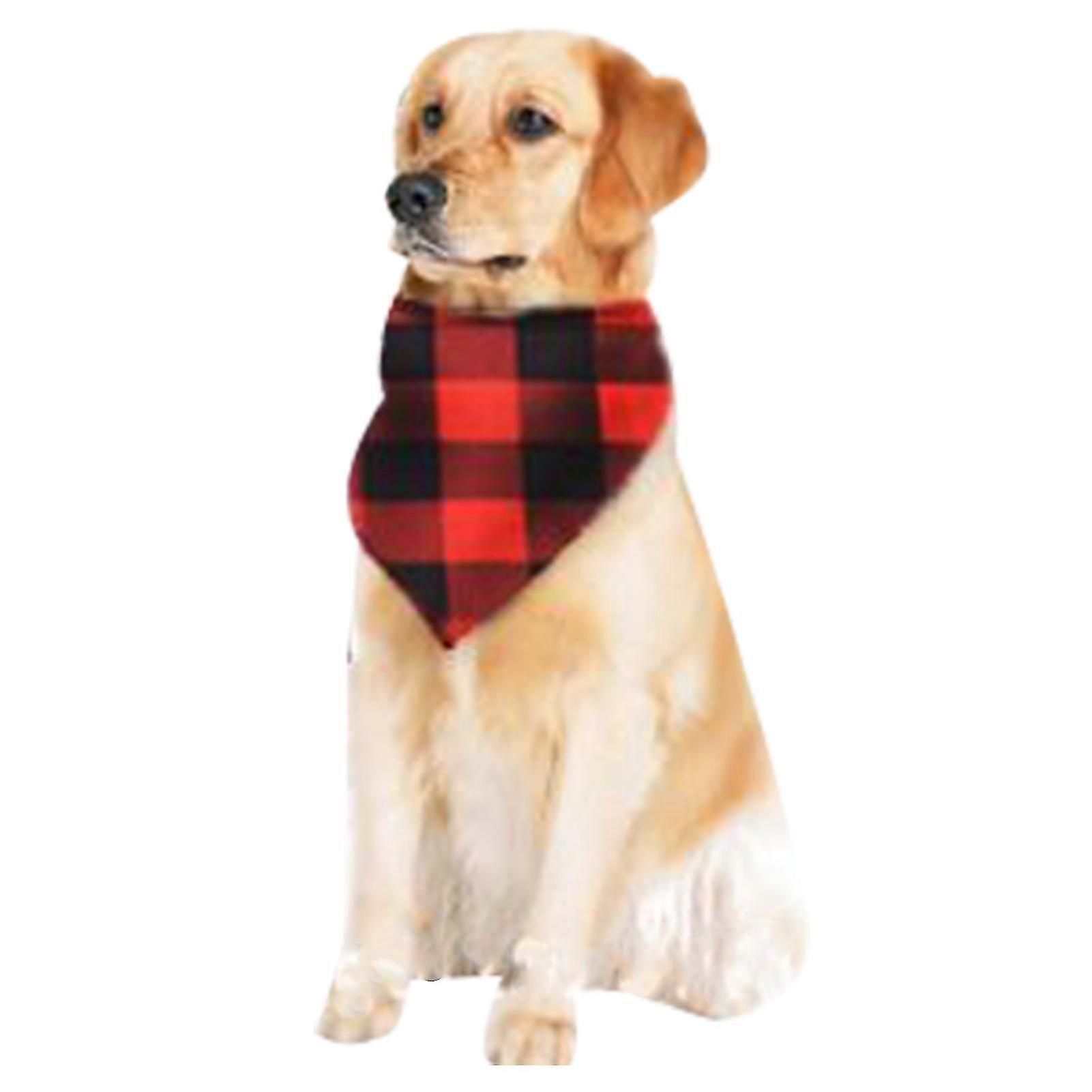 Christmas Family Set Plaid Print Long Sleeve Loose Lint Free Family Pajamas Matching Sets for Parent Child Pets Red Dog M