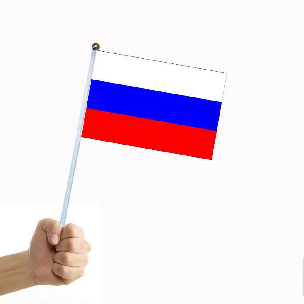 Russian flag with flag 14x21cm polyester fabric with pole