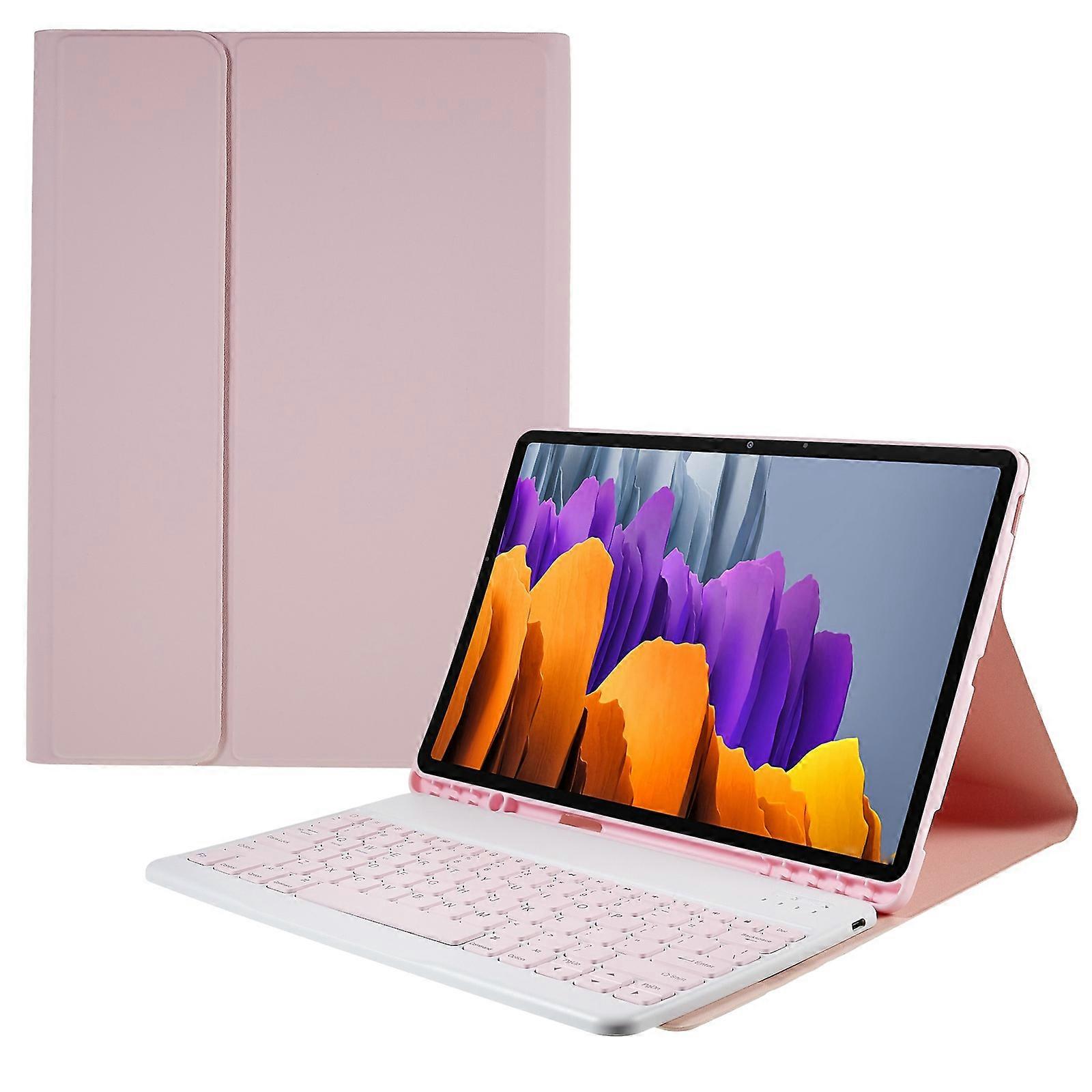 Per Samsung Galaxy Tab S7 Plus (T970 / S7FE T730 T733) / S8+ Custodia per tastiera Bluetooth con custodia in pelle PU Custodia protettiva per tastiera wireless
