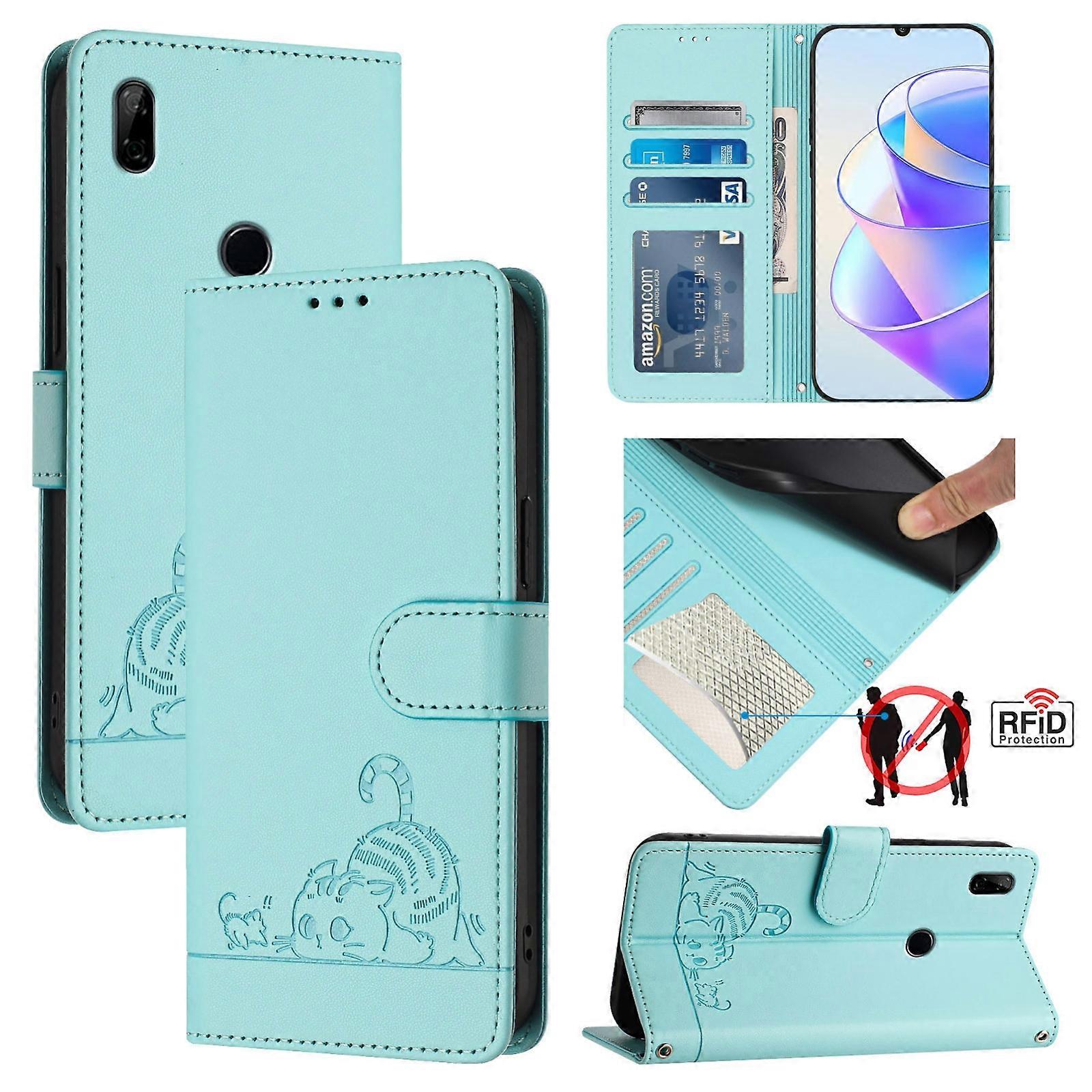 Cat Rat Embossed RFID Case For Huawei Y9 Prime 2019