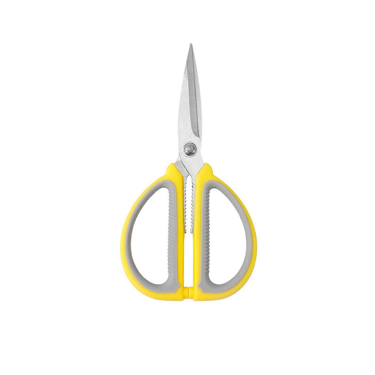 Scissors Household Stainless Steel Sharp Strong Kitchen Shears (Yellow)