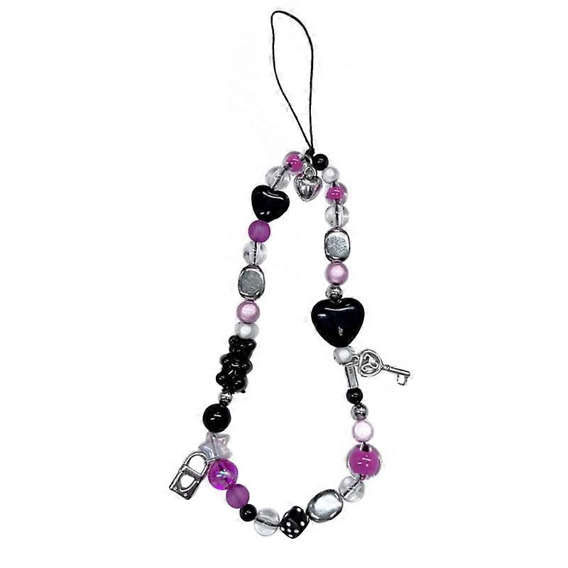 Y2K Phone Strap Heart Bear Bowknot Mobile Phone Charm Chain Keychain Lanyard