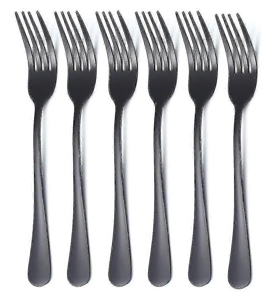 Sorte middagsgafler 6-pak, rustfrit stål 8,17" titaniumbestik