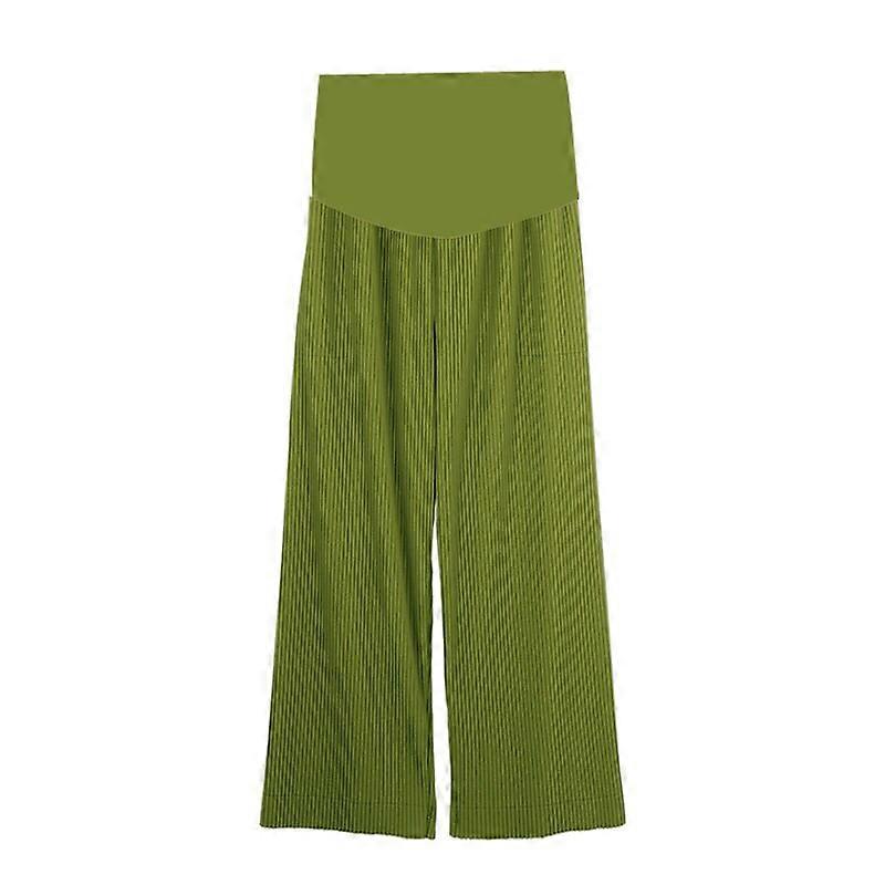 2022 Spring Summer Pleat Wide Leg Loose Maternity Pants Elastic Waist Belly Thin Pants Clothes for Pregnant Women Pregnancy Skirts