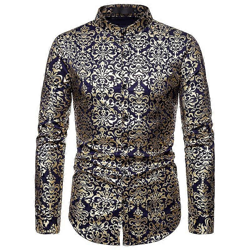 Men's Long Sleeve Navy Blue Shirts