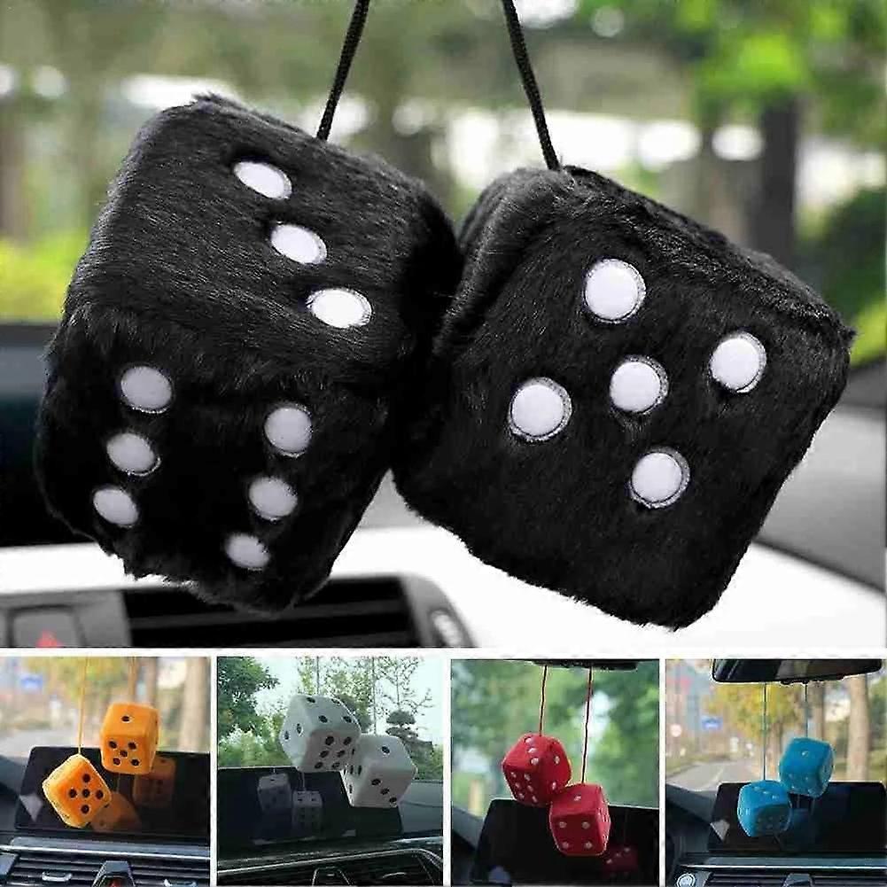 Car Pendant Colorful Plush Dice Craps Automobiles Rear View Mirror Hanging Suspension Ornaments Desk Home Decoration