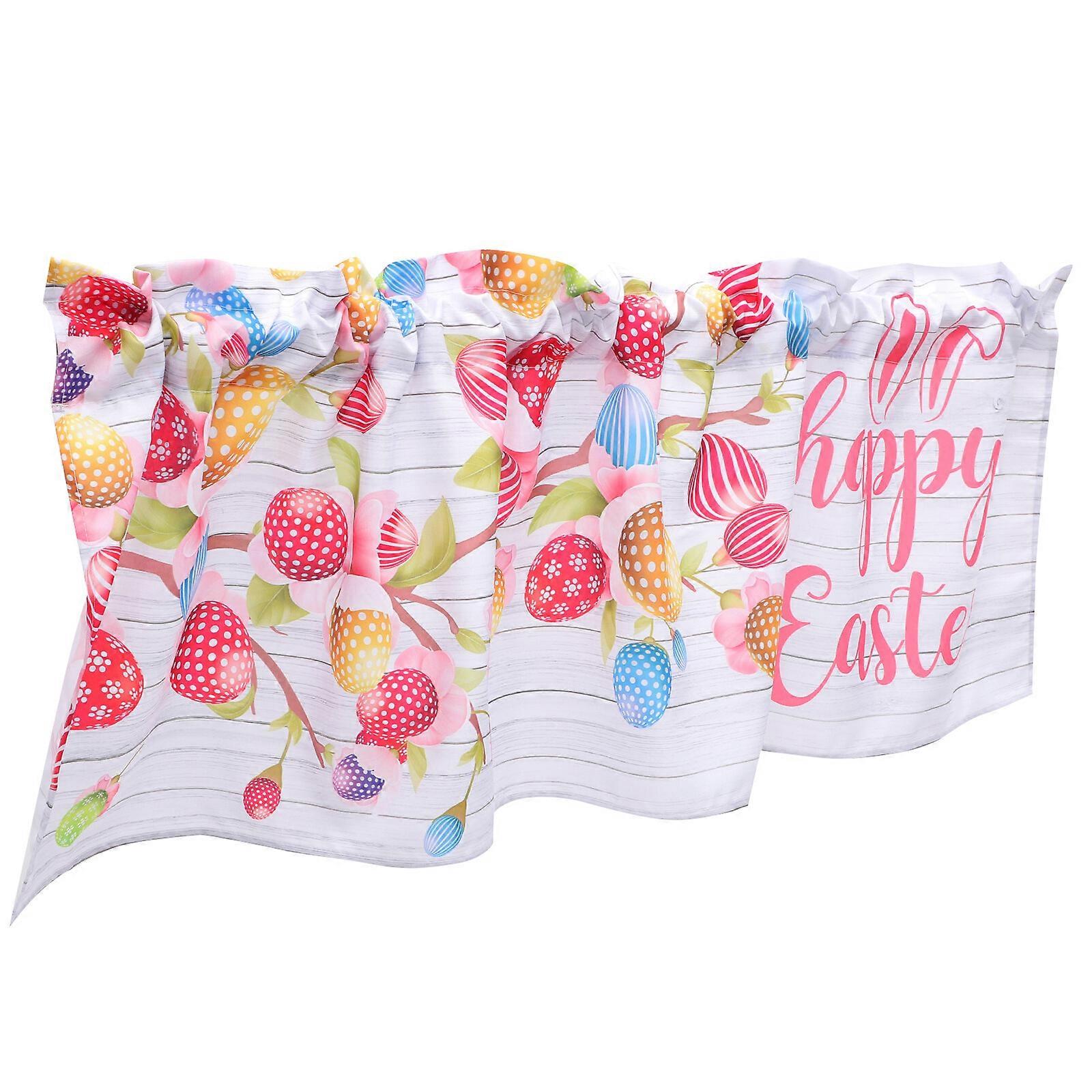 Creative Easter Window Valance Easter Short Curtain for Kitchen Living Room