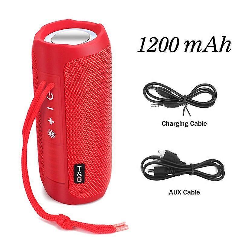 TG227 Bluetooth Speaker Wireless Dual Bass LED Light Subwoofer Outdoor Waterproof Column Boombox FM Stereo Music Player Audio Components