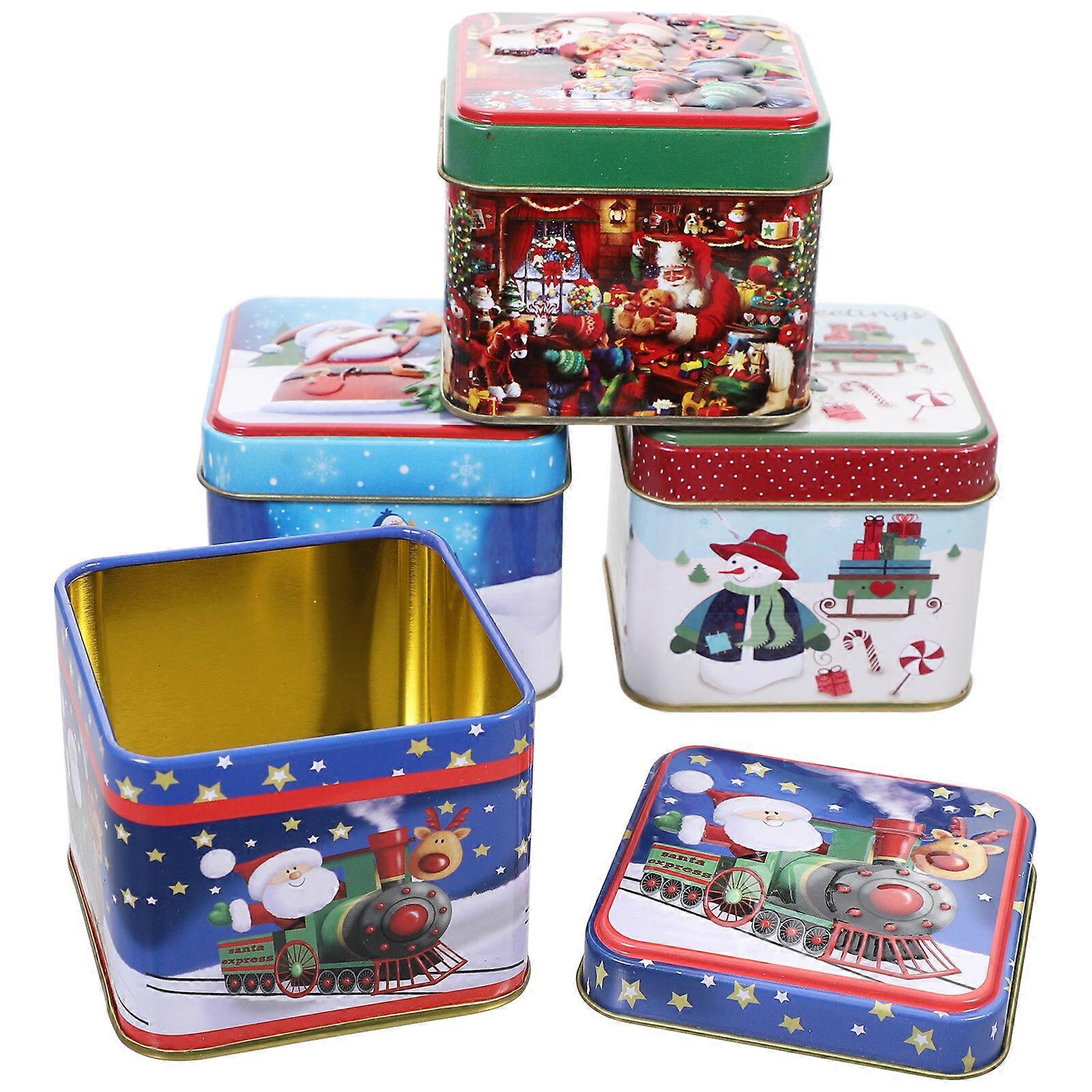 4Pcs Candy Boxes Biscuit Boxes Baking Boxes Christmas Candy Boxes (Assorted Color)