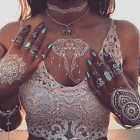 6 lap ideiglenes tetoválás, vaku hamis vízálló testtetoválás matricák női esküvői parti