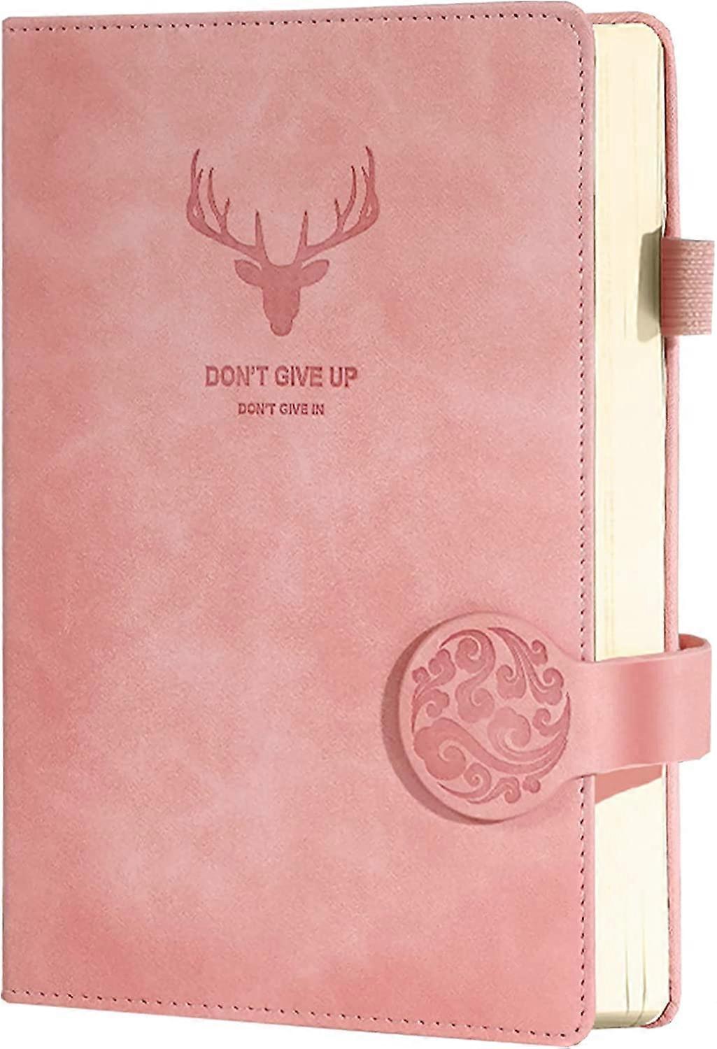 A5 Notebook Leather Notebook, Super Thick Notebook Workbook Composition Notebook 200 Pages for Study Office Home School Writing Note Taking pink
