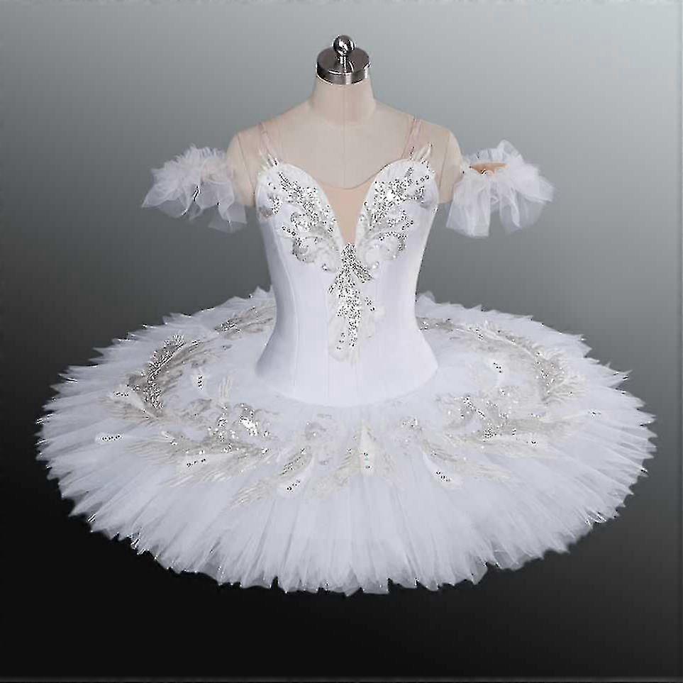 Adult Kids Classic Professional Ballet Tutu White Swan Lake Pancake Tutu Ballerina Party Dance Costumes Ballet Dress Girls Women-i