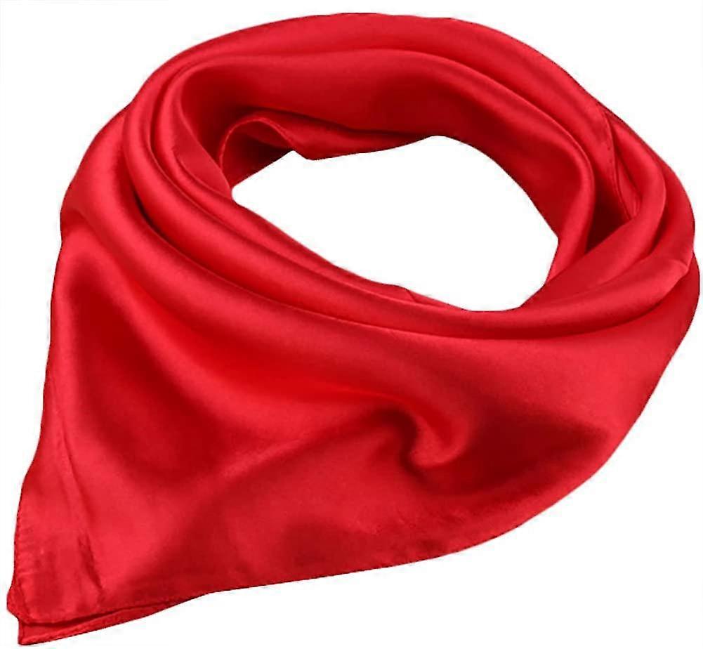 Women's Solid Stain Charmeuse Neckerchief Square Scarf 23" * 23"