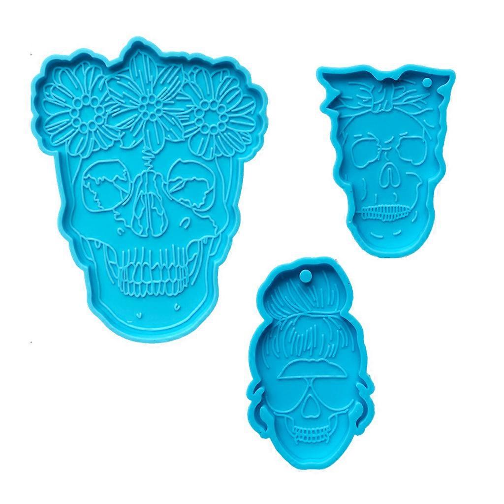 Skull Keychain Coaster Mold Epoxy Resin Mold Suitable for Diy Resin Casting