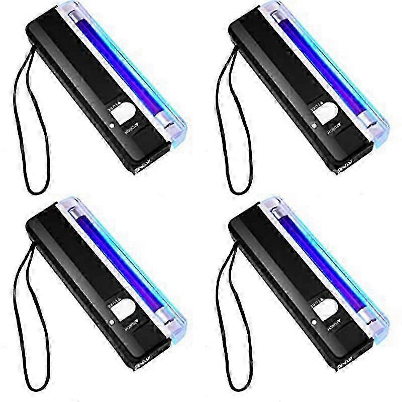 4 Pcs Handheld Uv Torch Portable Blacklight Led Uv Light Battery Operated Bill Detector Light