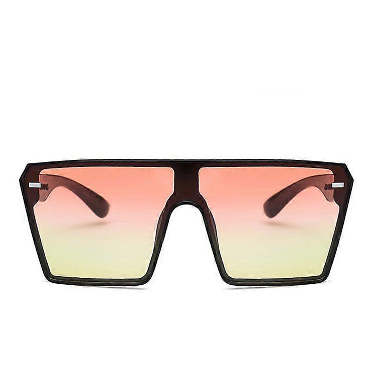 2023 Mode Oversized Lunettes de soleil carrées Rétro Dégradé Big Frame Lunettes de soleil pour femmes One Piece Gafas Shade Mirror Clear Lens