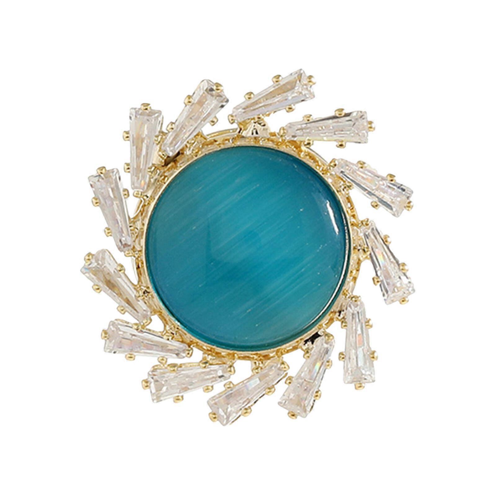 Opal Magnetic Brooch Pin for Women Fashion Zircon Copper Brooch