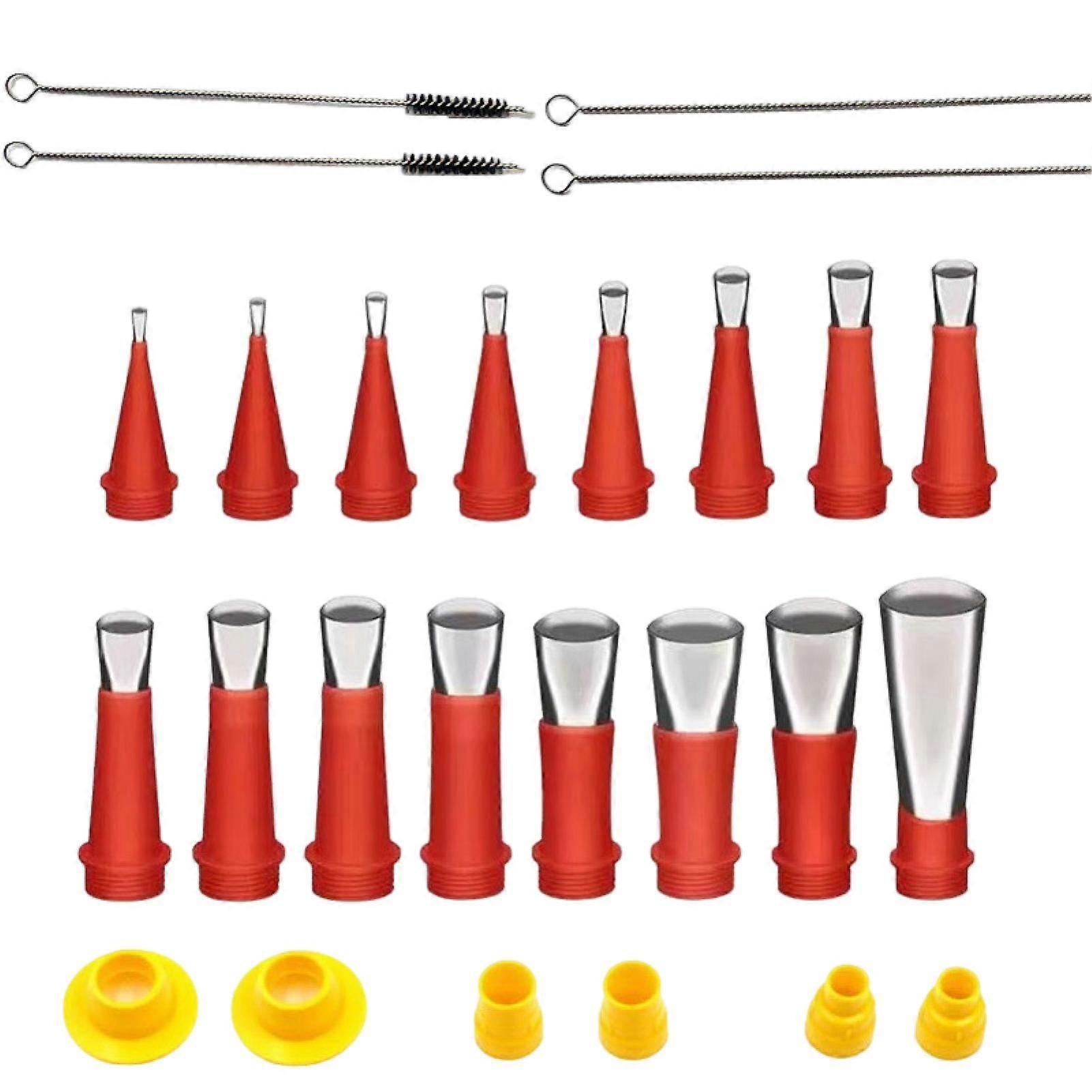 Caulk Nozzle Set Rustproof Corrosion Resistant Reusable Wide Application Gap Filling Joints Precision Machined Nozzles with Base Kit