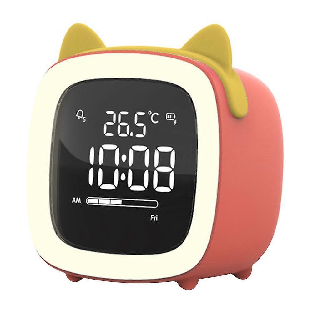 Cartoon Rabbit Ear Shape Rechargeable Digital Display LED Nigh Light Alarm Clock JIKAIX