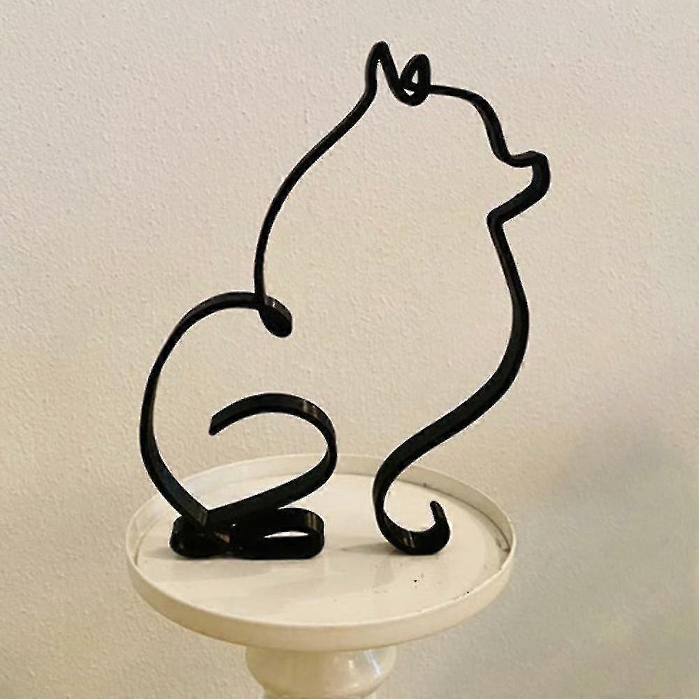 Modern Minimalist Metal Dog Sculpture Home Room Decor Statue Art Ornaments