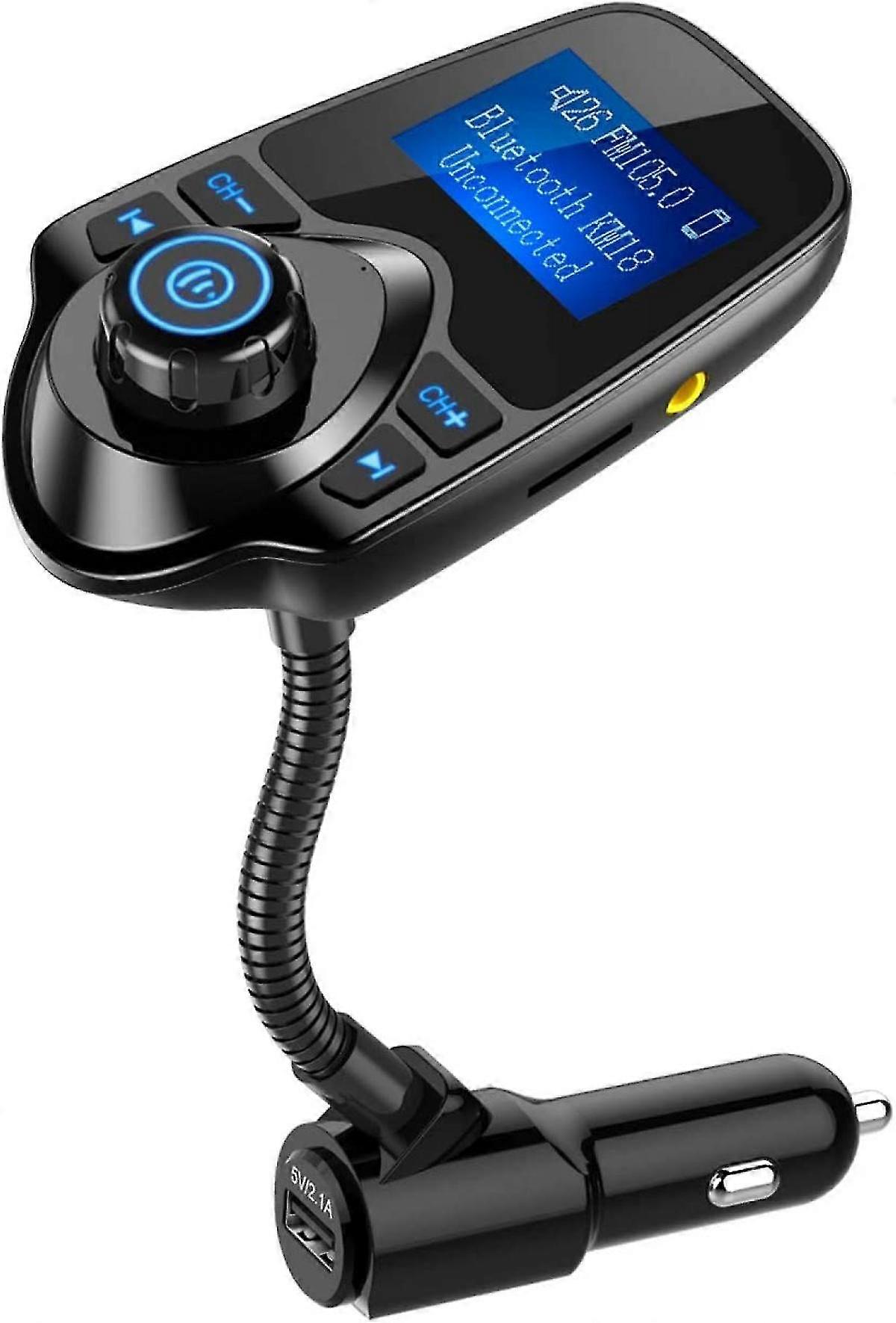 Wireless In-car Bluetooth Fm Transmitter Radio Adapter Car Kit W 1.44 Inch Display Supports Tf/sd Card And Usb Car Charger For All Smartphones Audio P