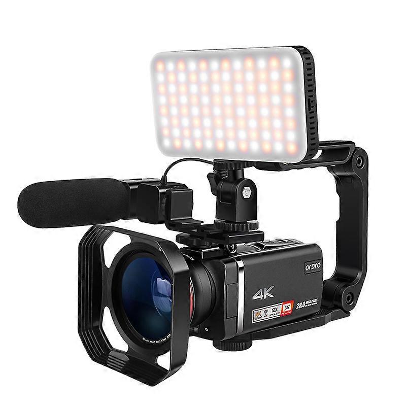 AX60 Camcorder With Wide Angle Microphone Sun Visor Support Back-up Light Black