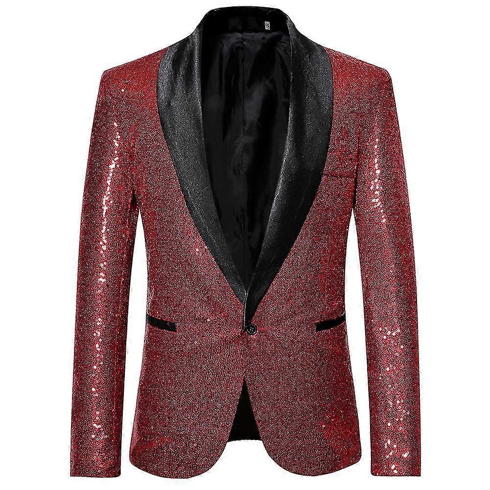 Moda męska Sequin Casual Blazer Wediing Celebration Suit Jacket